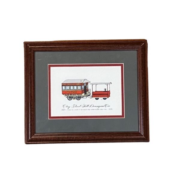 History of the San Francisco Trolly Cable Car Story 3 Framed Illustrations - Picture 2 of 7